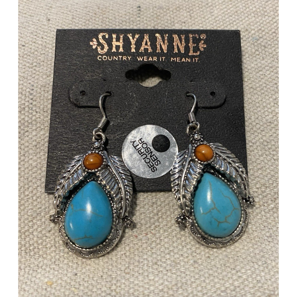 New Southwestern Shyanne Turquoise Drop Dangle Earrings Cowgirl Western